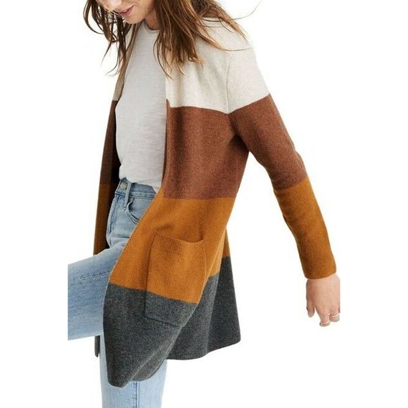 Madewell Sweaters - Madewell Kent Colorblock Cardigan Sweater L Cozy